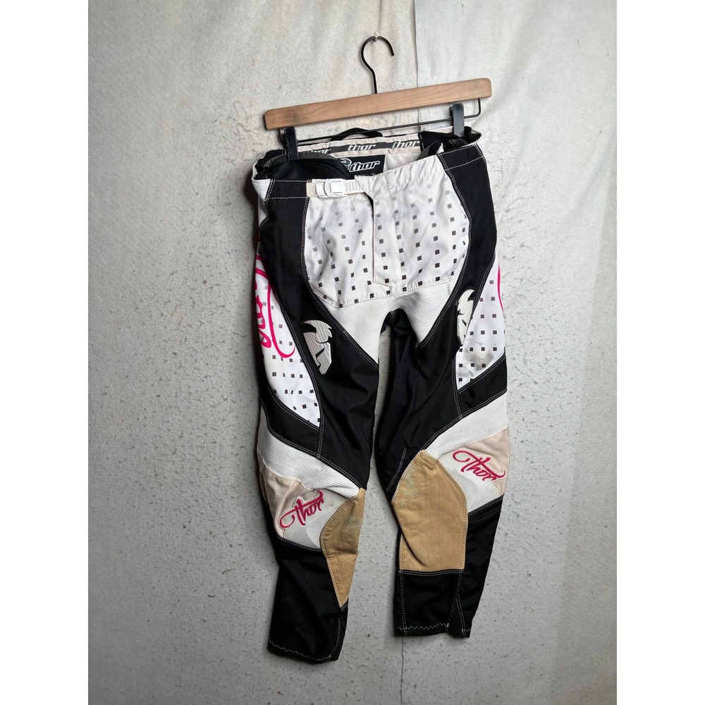 Thor Phase Womens Motocross Pants Black Pink White Size 28 9627